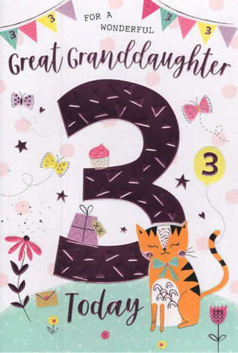 Picture of FOR A WONDERFUL GREAT GRANDDAUGHTER 3RD BIRTHDAY CARD